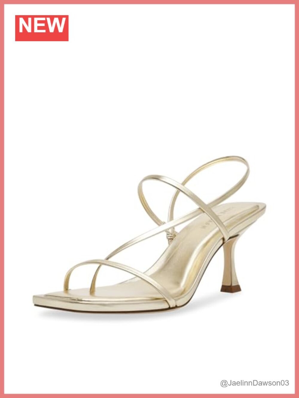 Steve Madden Heeled Sandals Square Toe Slingback Glitter Kitten Heel Women's